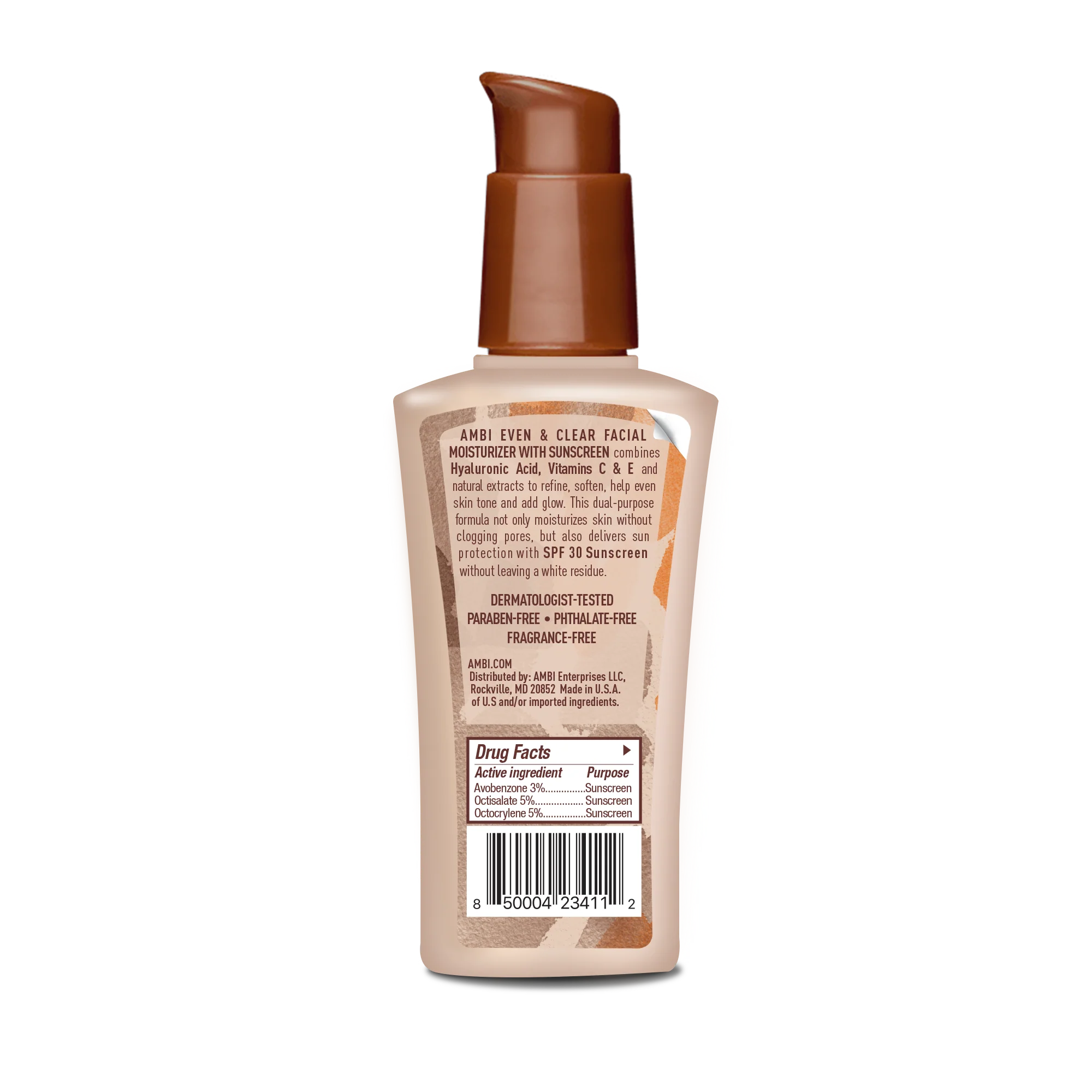 AMBI EVEN & CLEAR FACIAL MOISTURIZER WITH SUNSCREEN 3.5oz