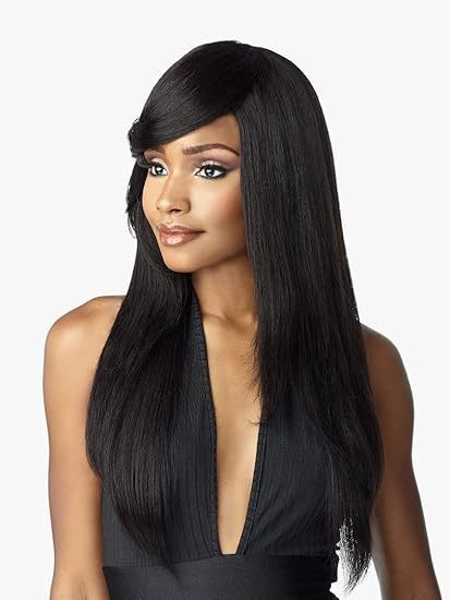 EMPIRE 100% HUMAN HAIR CLIP-IN BANGS SIDE SWEPT #1B