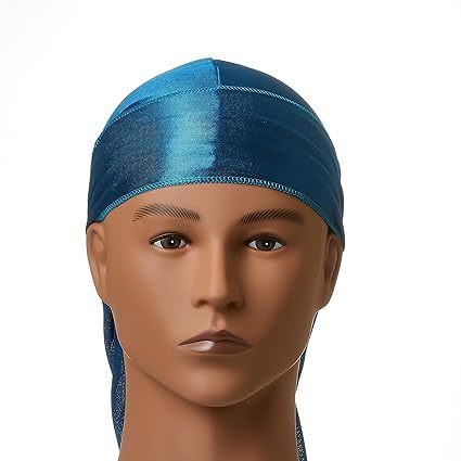 RED KISS SILKY SATIN DURAG BLUE