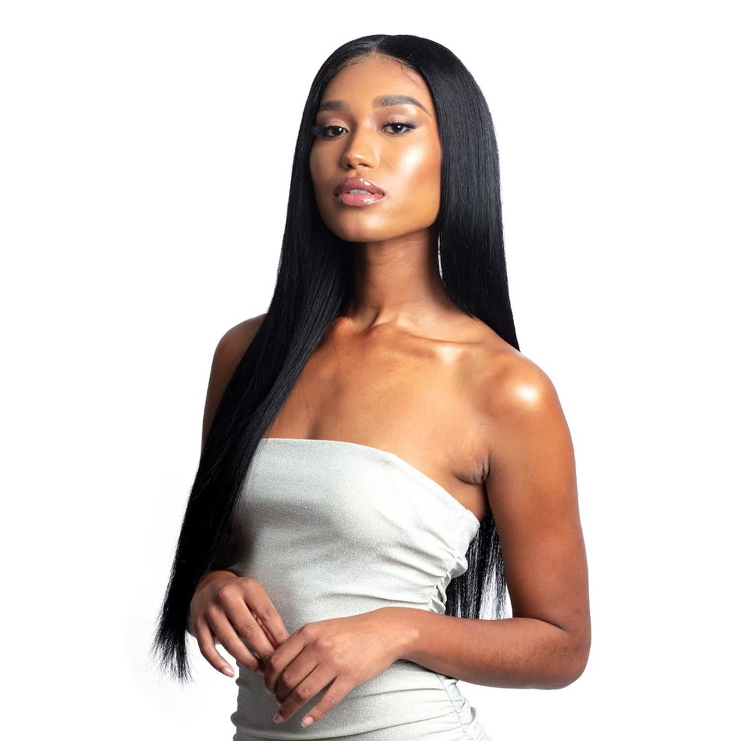 GLOSSY 100% VIRGIN REMY HAIR STRAIGHT 12"/14"/16" NATURAL BLACK