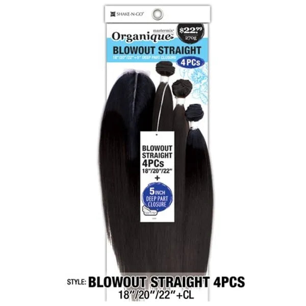 SHAKE-N-GO ORGANIQUE BUNDLES BLOWOUT STRAIGHT 4PCS 18"/20"/22"+LC 5" DEEP