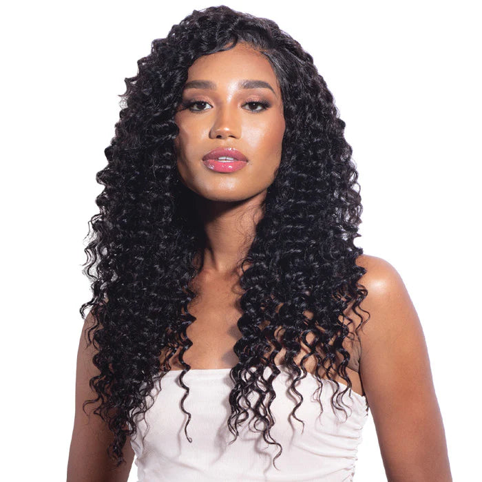GLOSSY 100% VIRGIN REMY HAIR DEEP WAVE 18"/20"/22" NATURAL BLACK