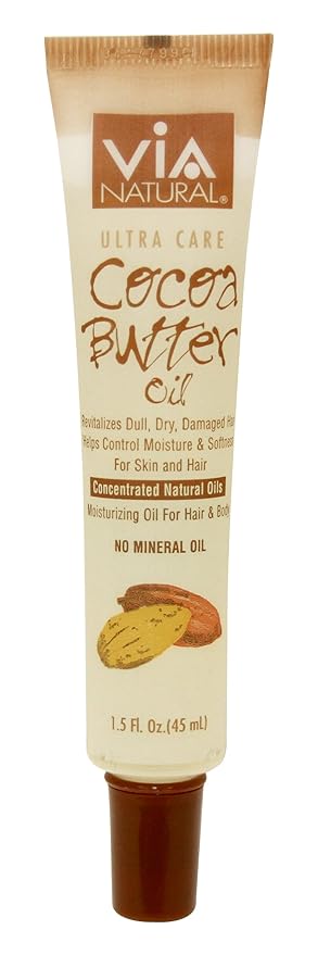 VIA NATURAL COCOA BUTTER OIL 100% NATURAL 1.5oz