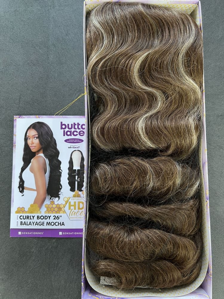 BUTTA HD LACE WIG HH BLEND CURLY BODY 26" BALAYAGE MOCHA