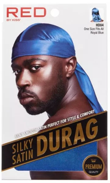 RED KISS SILKY SATIN DURAG BLUE