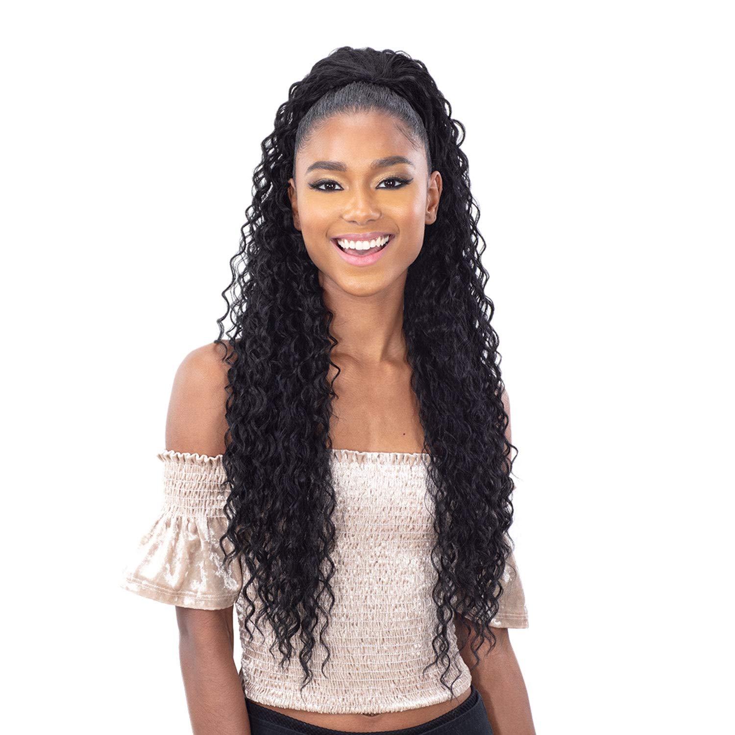 SHAKE-N-GO PONYTAIL BEACH CURL 24" #1B