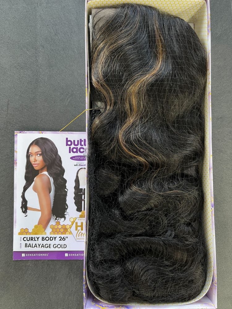 BUTTA HD LACE WIG HH BLEND CURLY BODY 26" BALAYAGE GOLD
