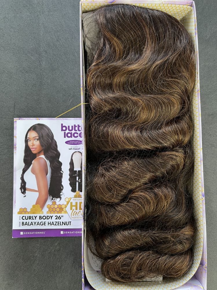 BUTTA HD LACE WIG HH BLEND CURLY BODY 26" BALAYAGE CARAMEL