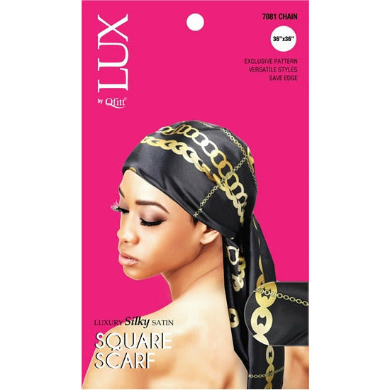 LUX LUXURY SILKY SQUARE SCARF ASST QFITT#7081-Qfitt- Hive Beauty Supply