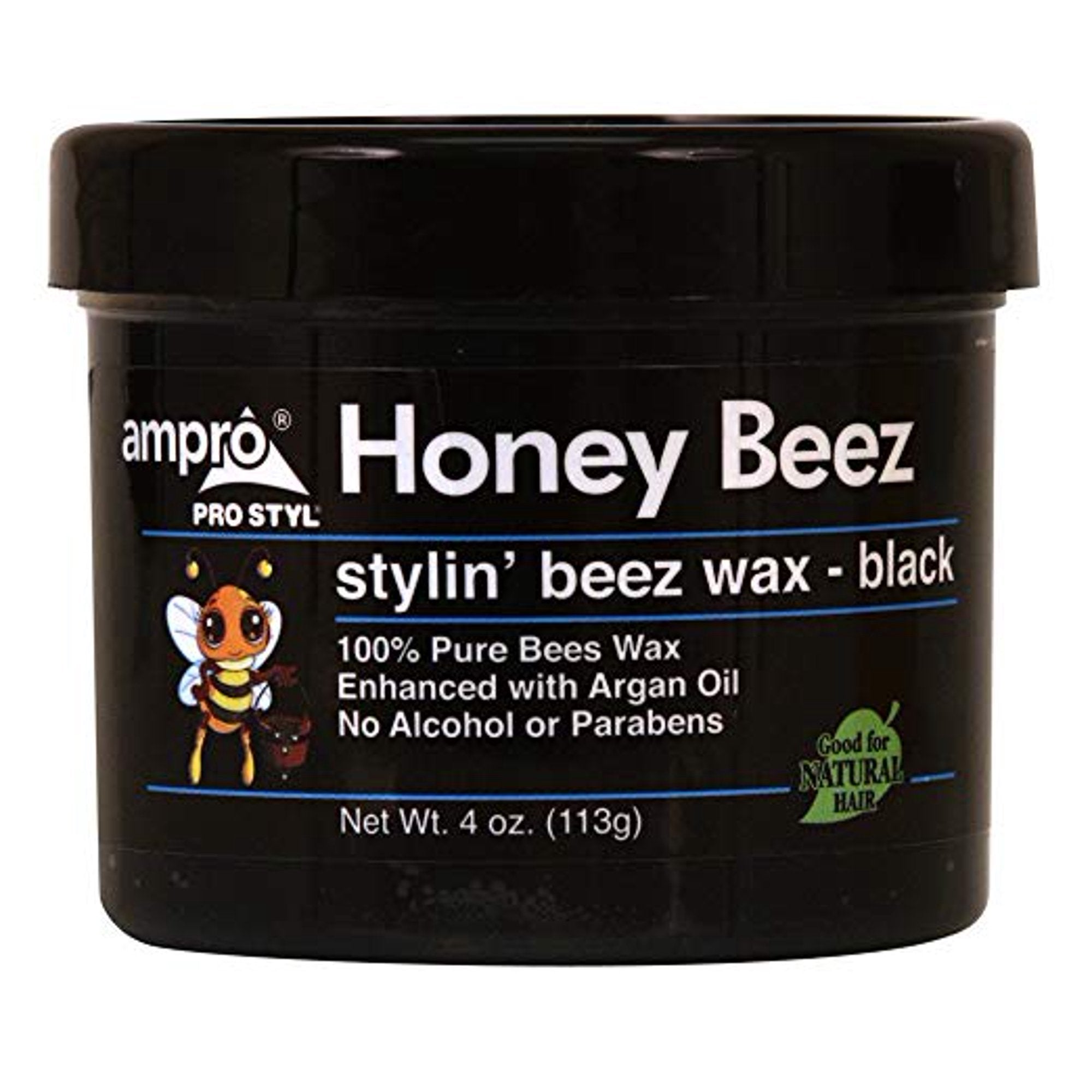 HONEY BEEZ WAX BLACK 4oz "AMPRO"-Ampro- Hive Beauty Supply