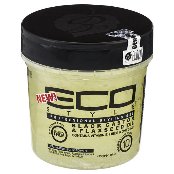 ECO STYLE GEL 16oz (Black Castor\ Flaxseed Oil) Firm 10 BONUS-Eco Style- Hive Beauty Supply