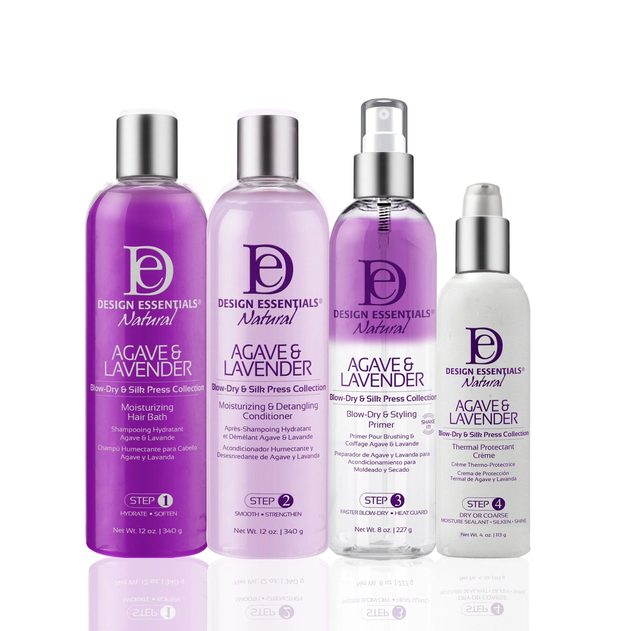 DESIGN ESSENTIALS AGAVE LAVENDER BLOW-DRY & STYLING PRIMER ST3 8 fl. oz.