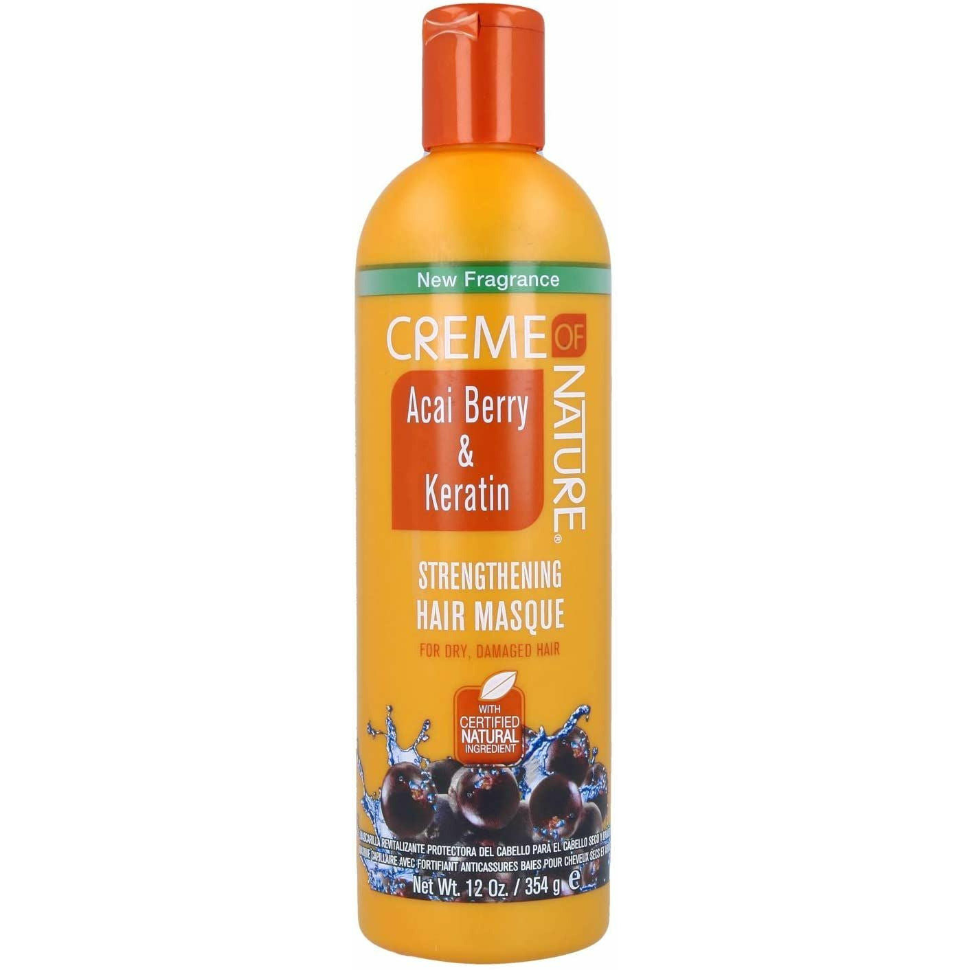 Creme Of Nature ACAI BERRY & KERATIN HAIR MASQUE 12oz-Creme Of Nature- Hive Beauty Supply