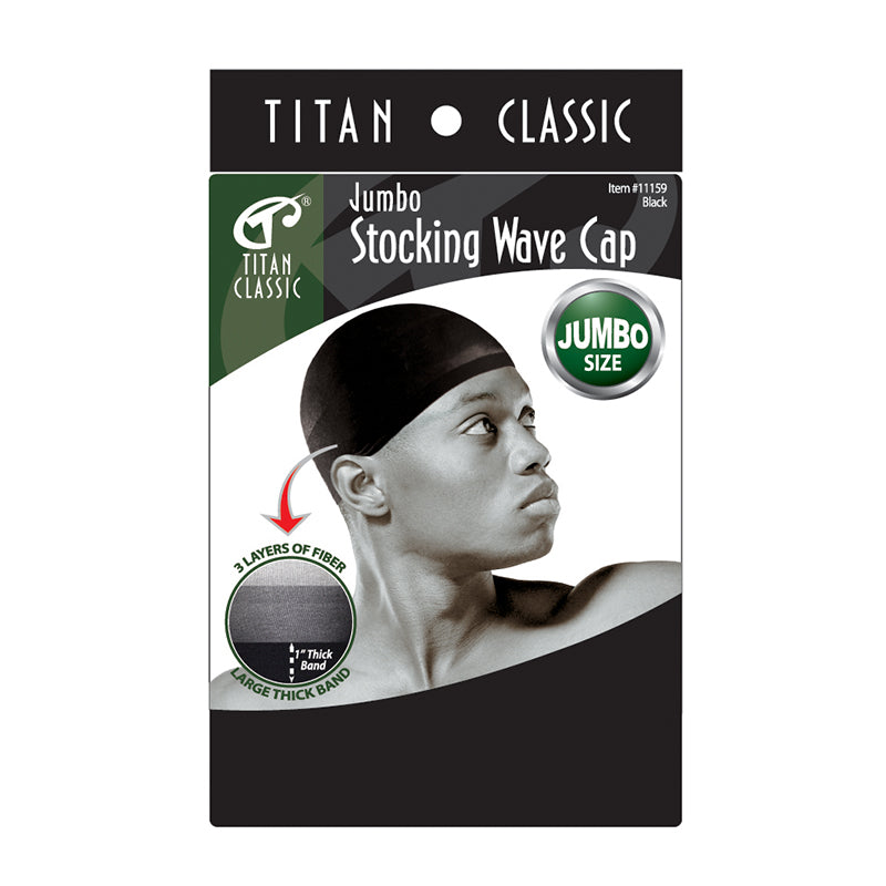 TITAN JUMBO STOCKING WAVE CAP-Titan- Hive Beauty Supply