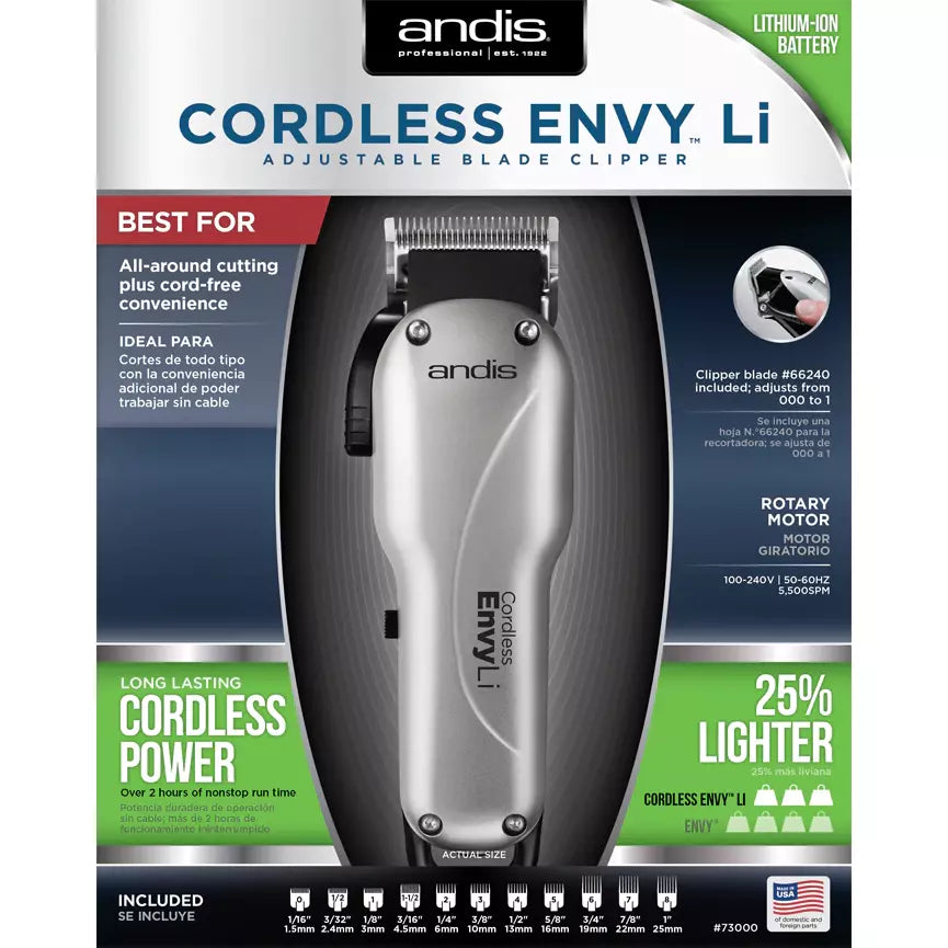 ANDIS CORDLESS ENVY LI-Andis- Hive Beauty Supply