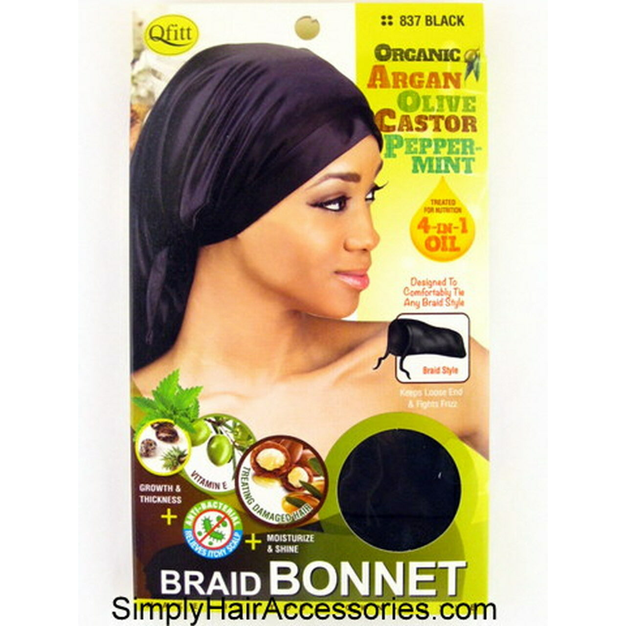 Qfitt Braid Bonnet Black 837