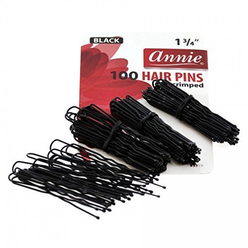 ANNIE BLACK HAIR PINS 1.75" 100CT CRIMPED