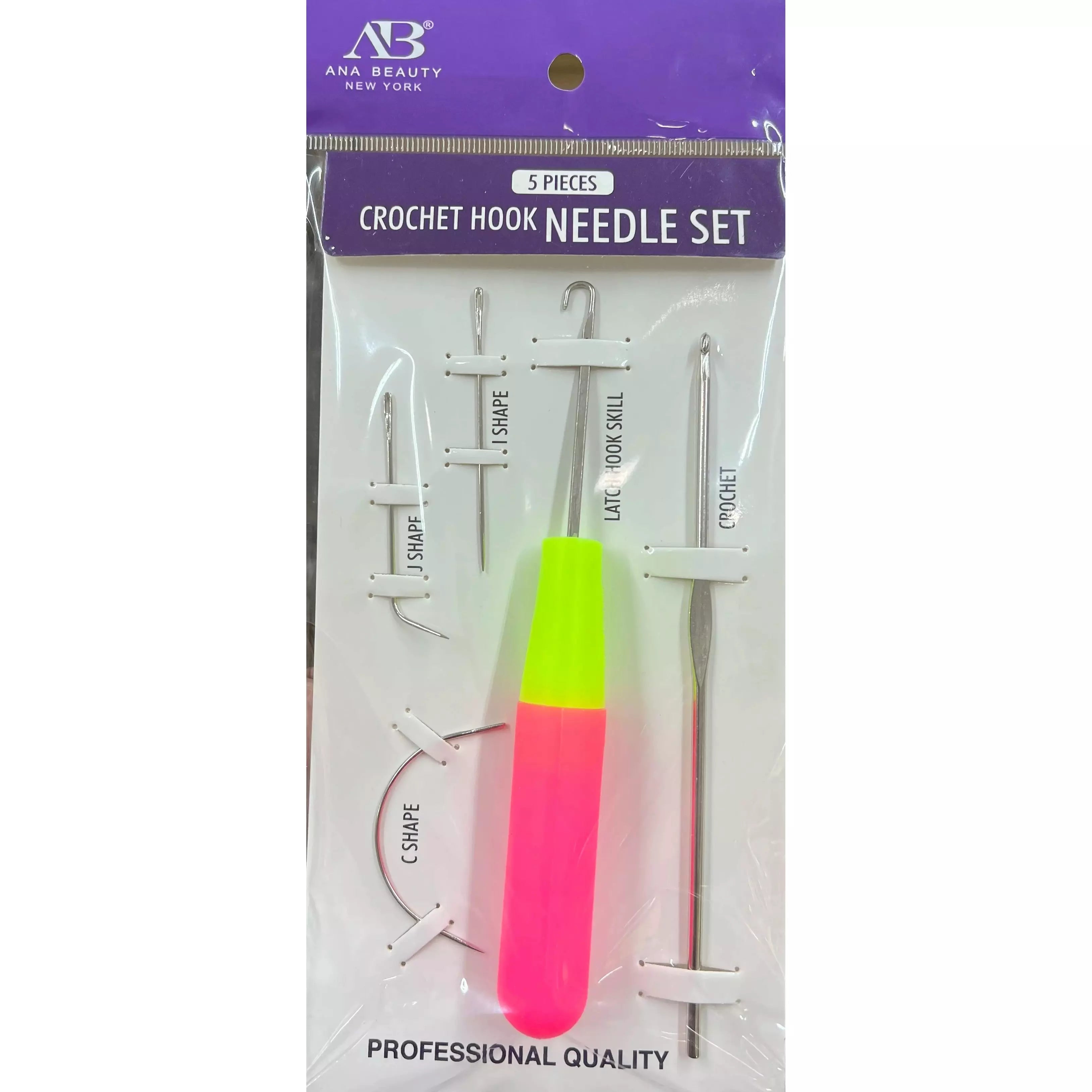 AB CROCHET HOOK NEEDLE SET 5PCS-Ana Beauty- Hive Beauty Supply