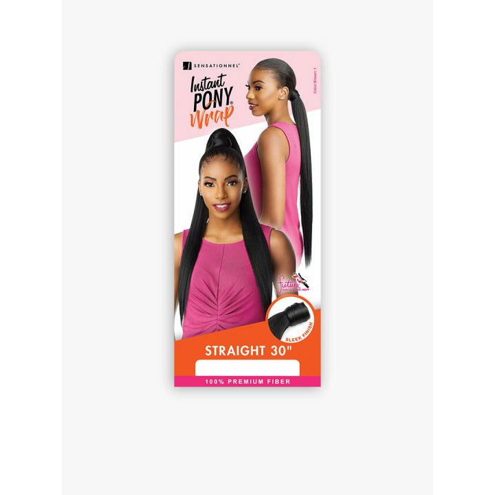INSTANT PONY WRAP STRAIGHT 30" #1-Sensationnel- Hive Beauty Supply