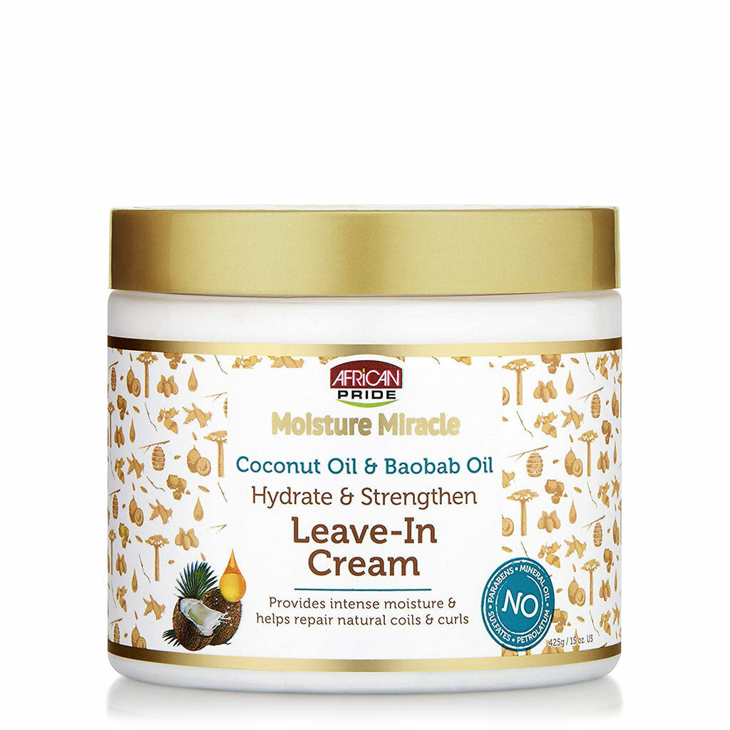 AFRICAN PRIDE MOISTURE MIRACLE LEAVE-IN CREAM 12oz.-African Pride- Hive Beauty Supply
