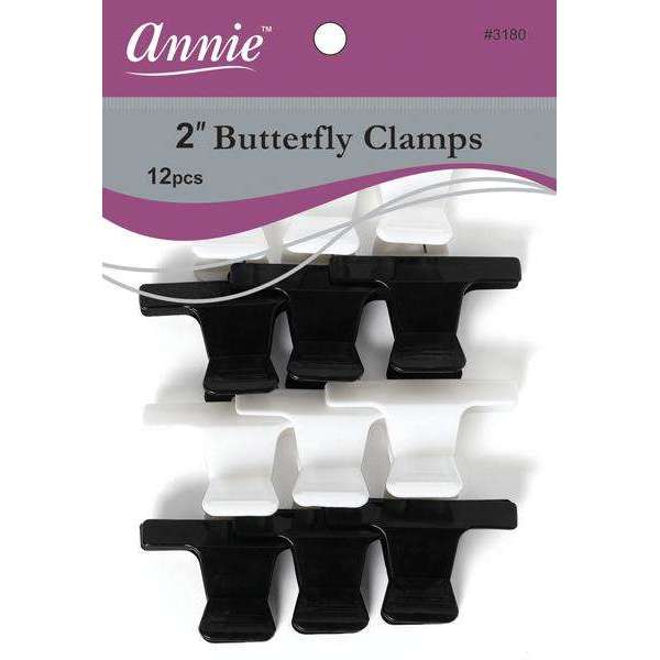 ANNIE BUTTERFLY CLAMPS 2" - 12CT-Annie- Hive Beauty Supply