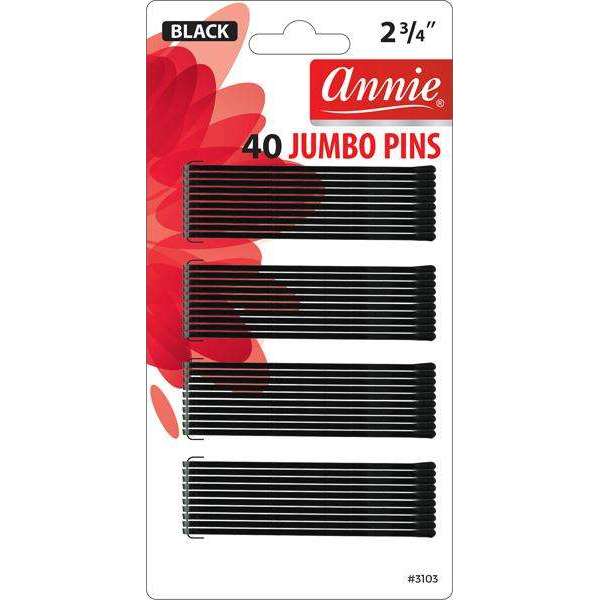 ANNIE JUMBO PINS 40ct BLACK-Annie- Hive Beauty Supply