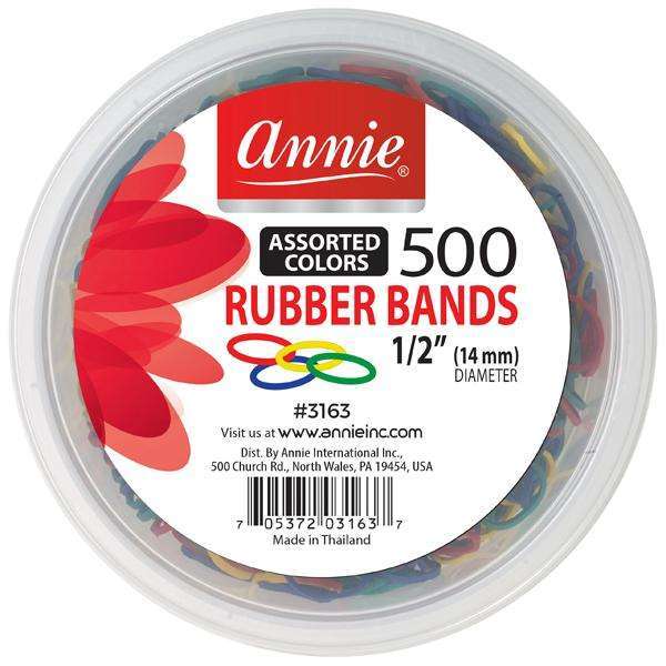 Annie 500ct Color Rubberbands Asst-Annie- Hive Beauty Supply