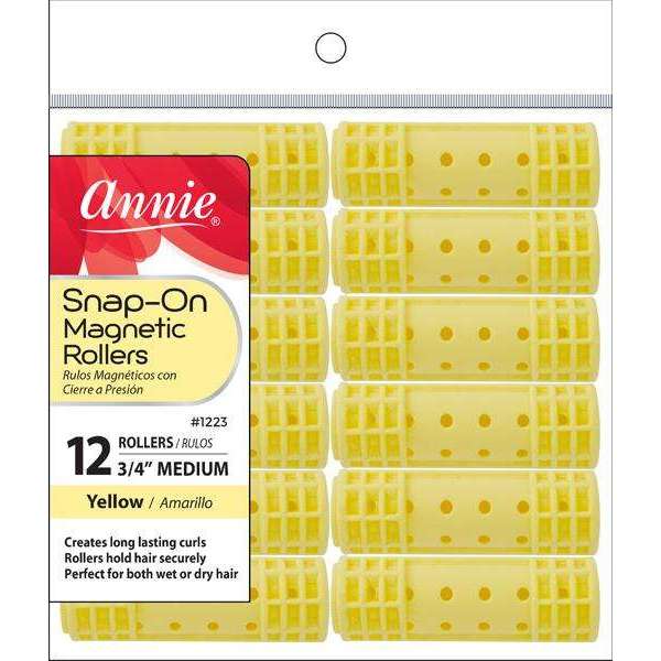 ANNIE SNAP ON MAGNETIC ROLLERS 12CT MED-Annie- Hive Beauty Supply