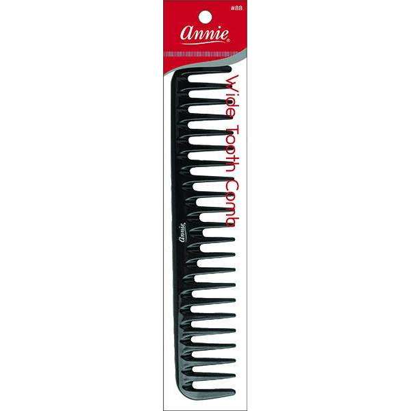 ANNIE WIDE TOOTH COMB BLACK-Annie- Hive Beauty Supply