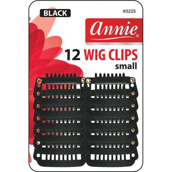 ANNIE WIG CLIPS 12CT BLACK SM-Annie- Hive Beauty Supply