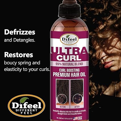 DIFEEL 99% NAT BLEND HAIR OIL ULTRA CURL 8OZ