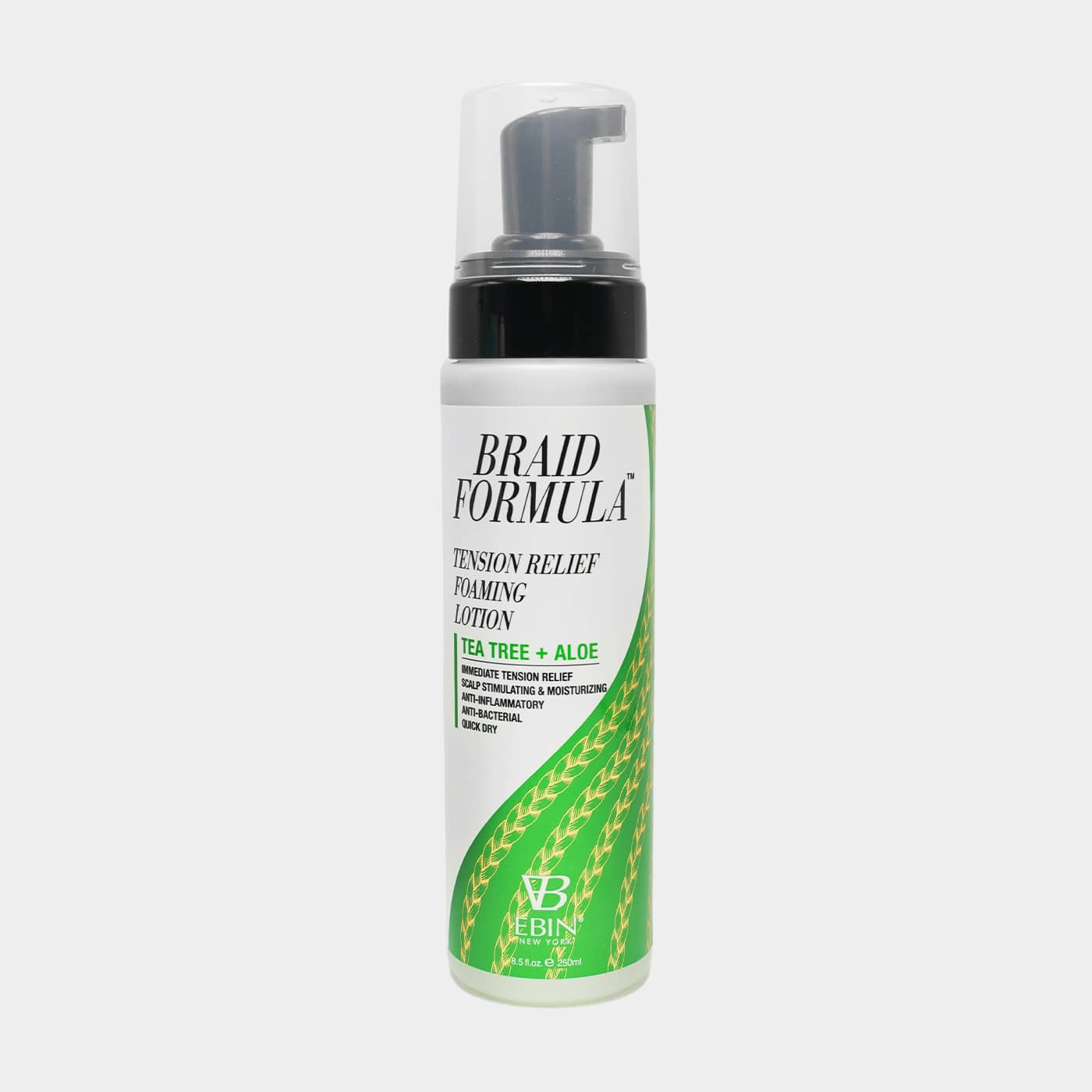EBIN BRAID FORMULA TENSION RELIEF FOAMING LOTION TEA TREE