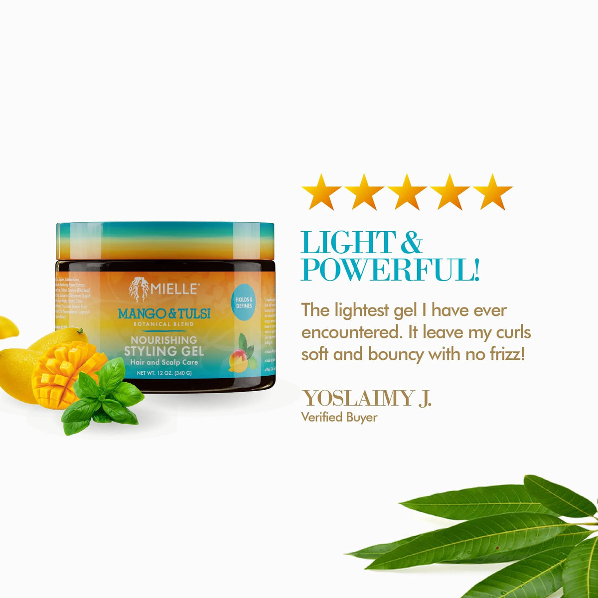 MIELLE MANGO &TULSI NOURISHING STYLING GEL 12 oz Hive Beauty Supply