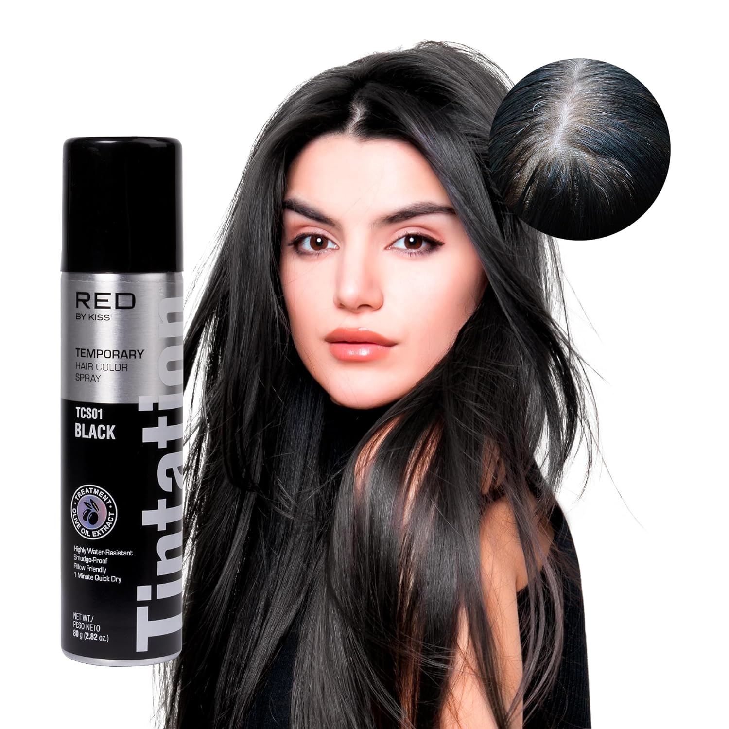 RED BY KISS TINTATION COLOR SPRAY BLACK 2.82oz