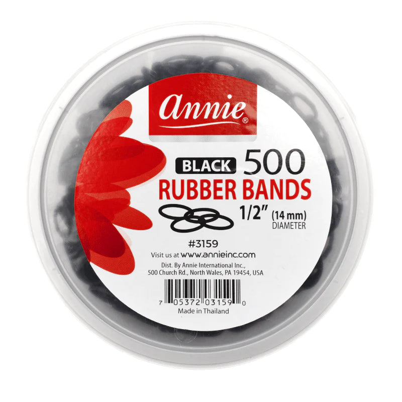 ANNIE RUBBER BANDS BLACK 1/2" 500ct