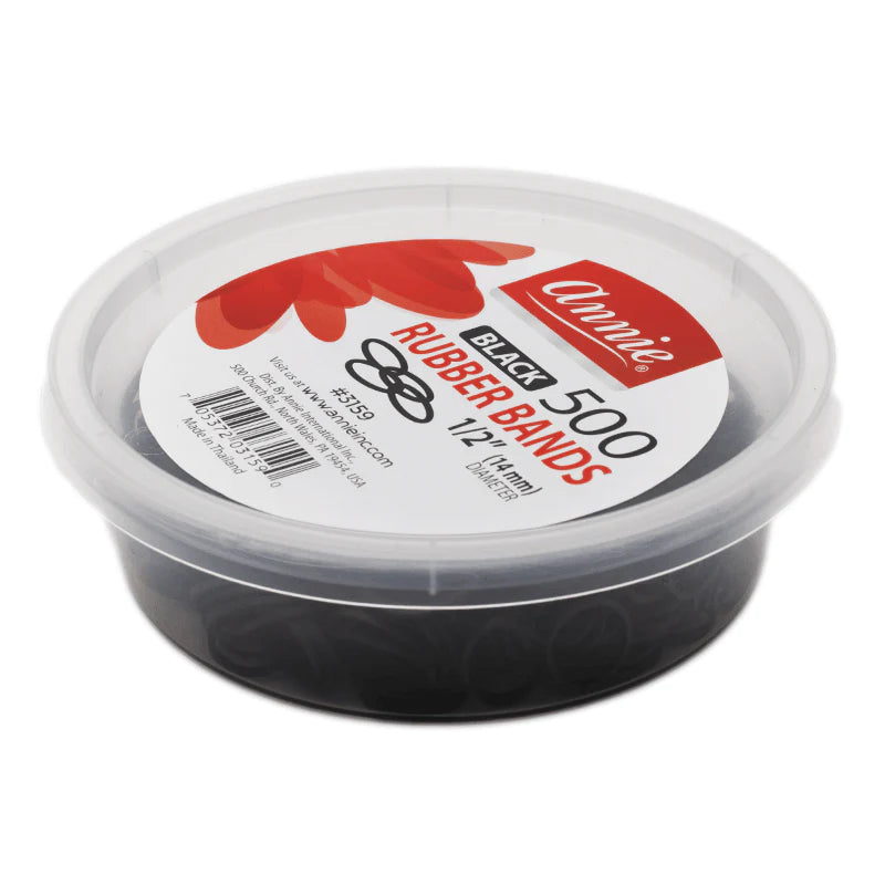 ANNIE RUBBER BANDS BLACK 1/2" 500ct