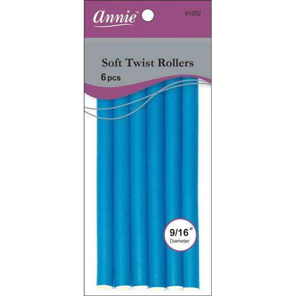 ANNIE #1256 SOFT TWIST ROLLERS 12" 9/16" DIA BLUE