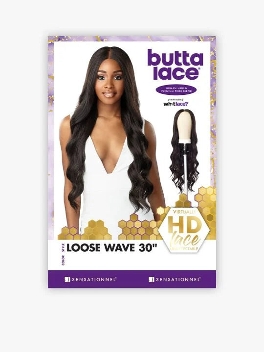 BUTTA LACE WIG LOOSE WAVE 30" #1B