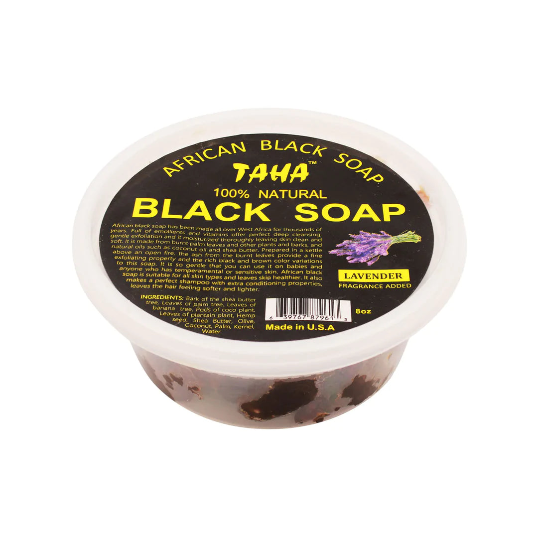 TAHA AFRICAN BLACK SOAP 100% NATURAL LAVENDER 8oz