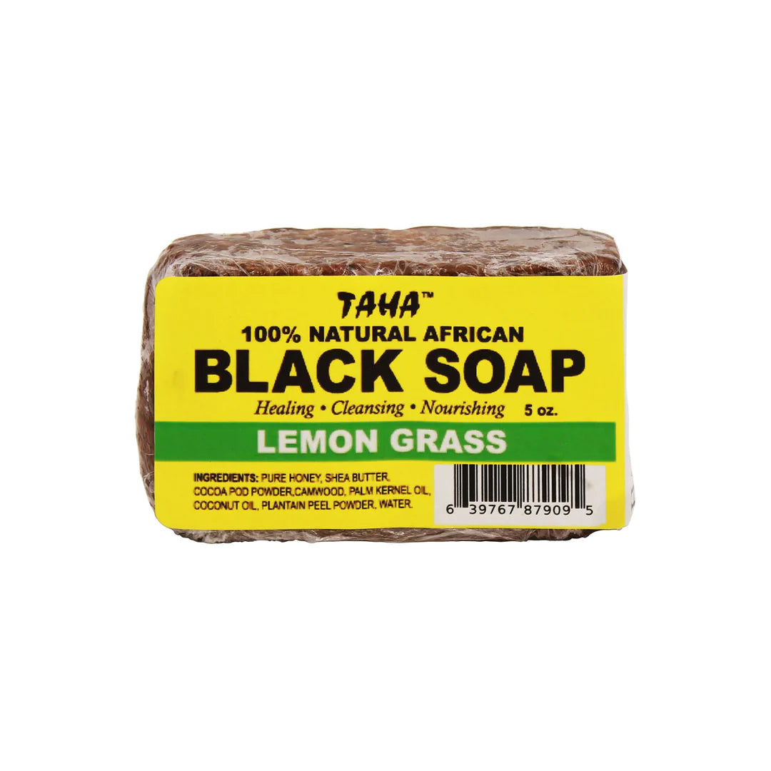 TAHA 100% AFRICAN BLACK SOAP LEMONGRASS 5oz
