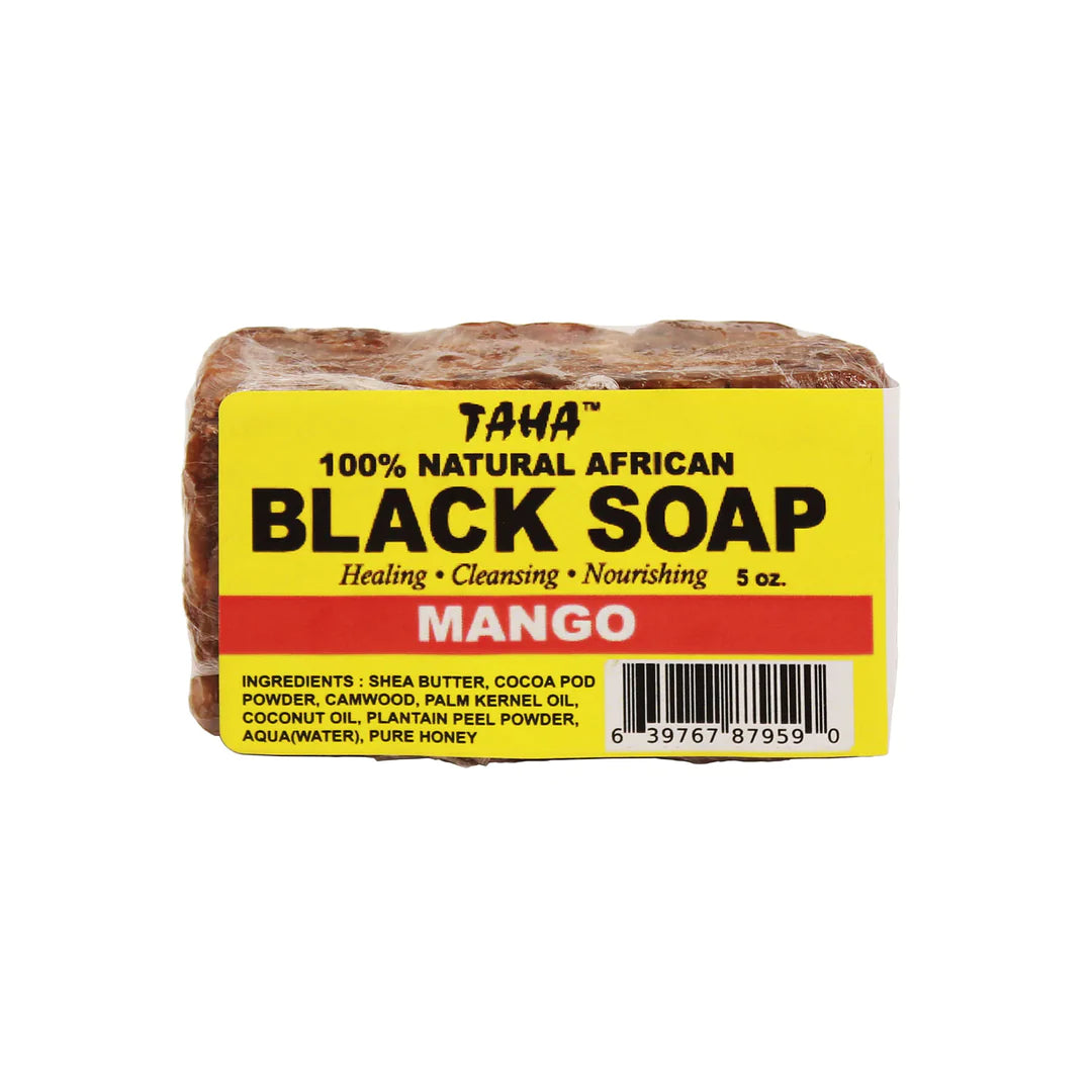 TAHA 100% AFRICAN BLACK SOAP MANGO 5oz
