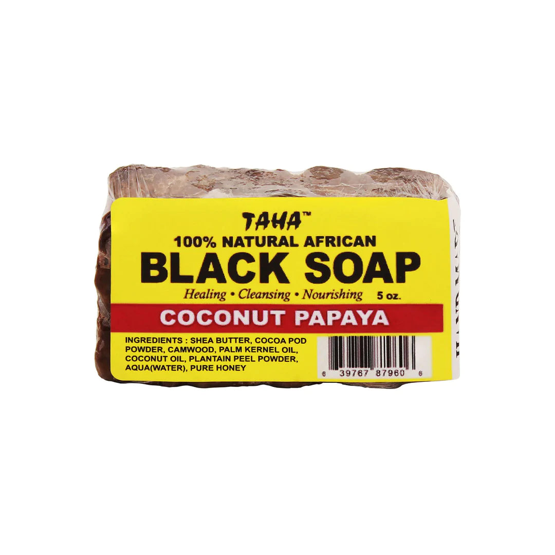 TAHA 100% AFRICAN BLACK SOAP COCONUT PAPAYA 5oz
