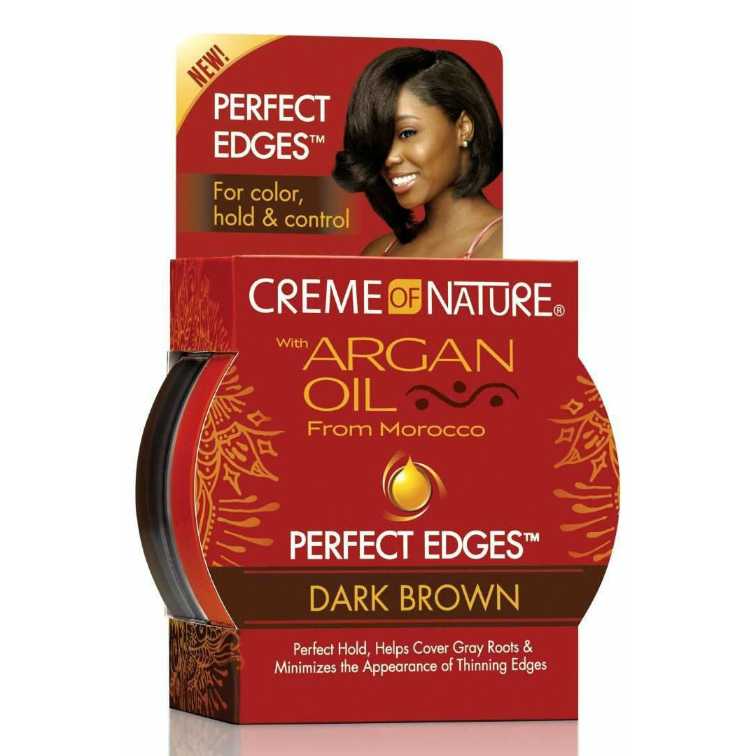 CREME OF NATURE EDGE CONTROL DARK BROWN 2.25oz Argan Oil