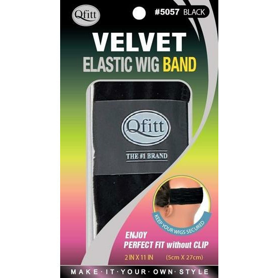 QFITT VELVET ELASTIC WIG BAND Black