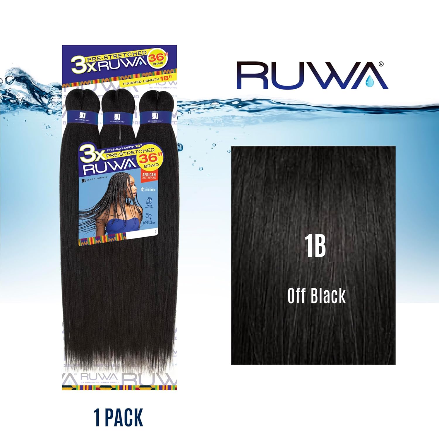 SENSATIONNEL PRE-STRETCHED 3X RUWA 36" #1B