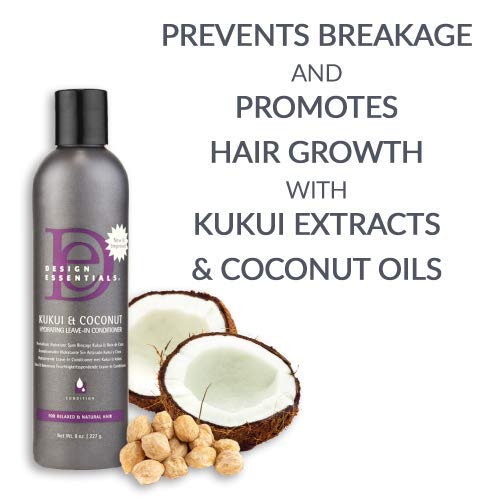 DESIGN ESSENTIALS KUKUI & COCONUT LEAVE-IN CONDITIONER 8oz
