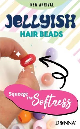 DONNA KIDS JELLYISH HAIR BEADS 14mm #PURPLES & WHITE