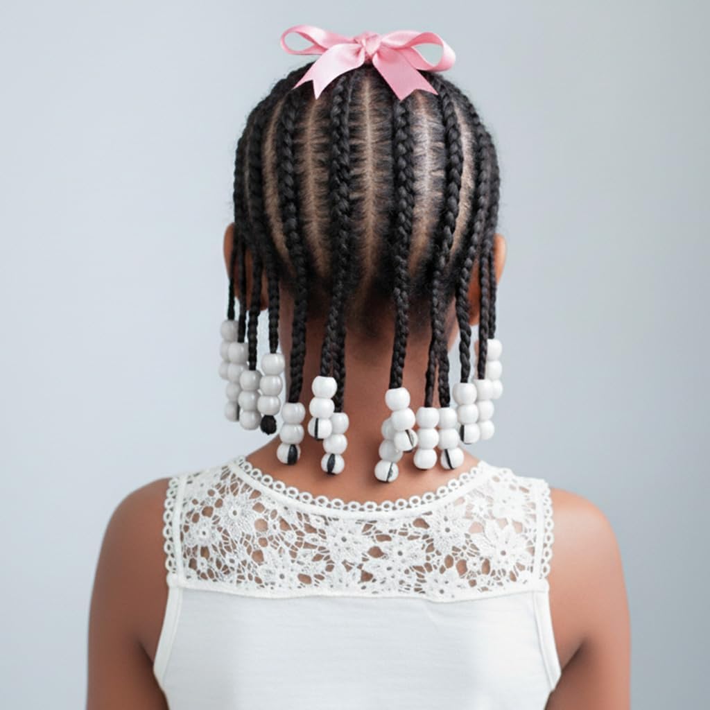 DONNA KIDS JELLYISH HAIR BEADS 14mm #CLEAR & WHITE