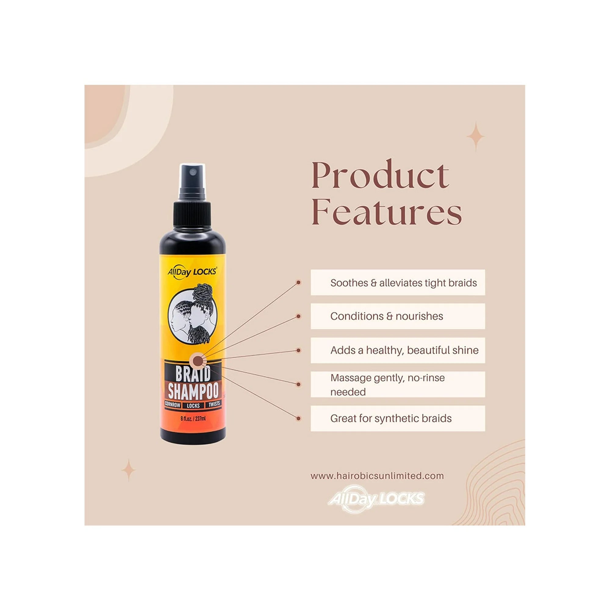 ALLDAY LOCKS BRAID SHAMPOO 8oz