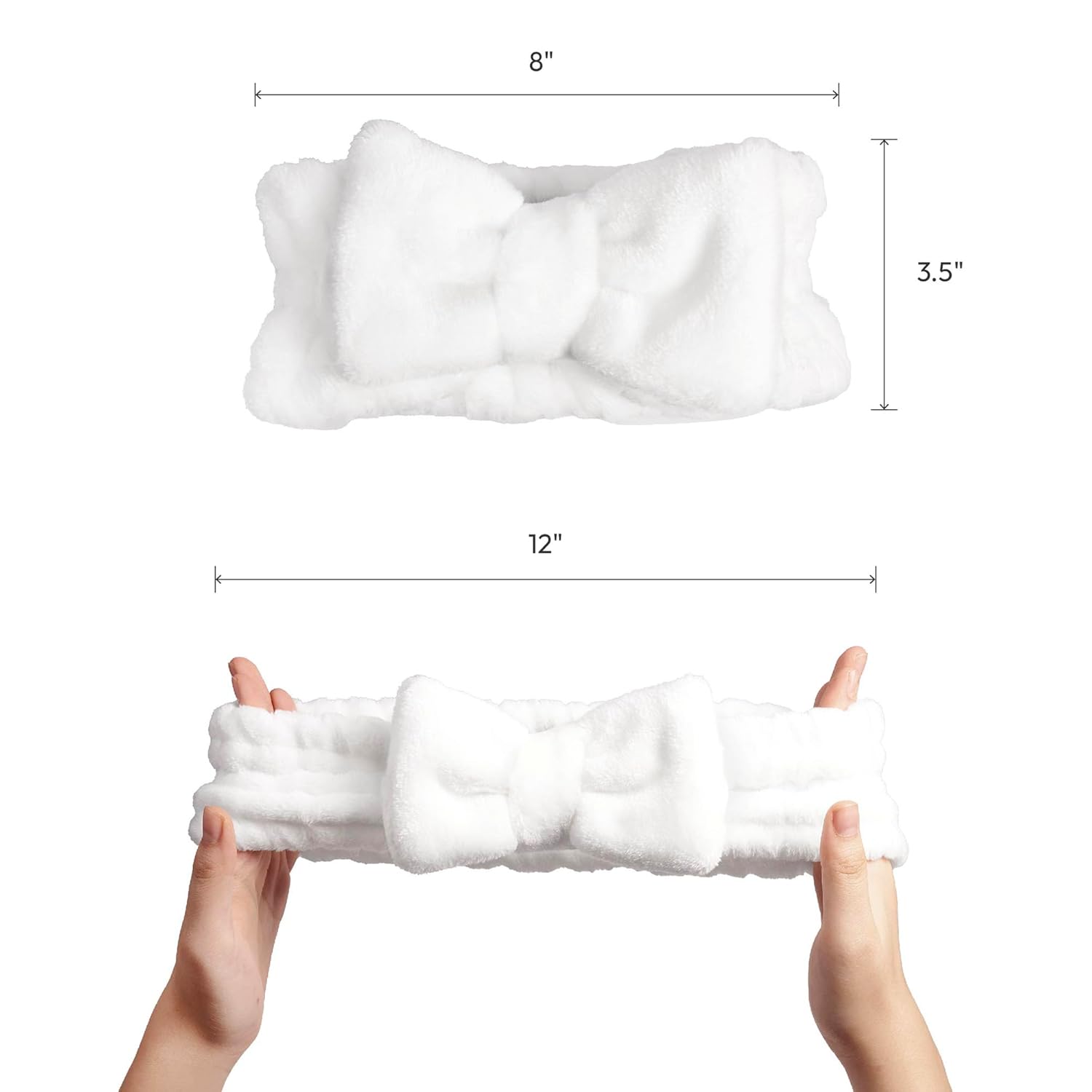 RED BY KISS PLUSH SPA HEAD BAND #WHITE